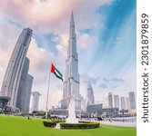 Small photo of 18 January 2023, Dubai, UAE: shining example of Dubai's modernity and progress, the Burj Khalifa rises majestically above the city, offering breathtaking views and a sense of awe-inspiring scale.