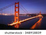 Golden Gate Bridge at dusk, San Francisco, California USA
