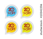 20 percent of speech bubble... | Shutterstock .eps vector #410342206