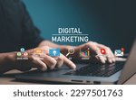 Small photo of Digital platform for online marketing and network technology concepts. Internet media and advertising to support sales and increase online sales channels to reach consumers from all over the world.