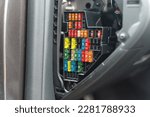 Small photo of Car fuse box multicolor and multi protection current fused, Power distribution box in car