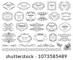 calligraphic design elements .... | Shutterstock .eps vector #1073585489