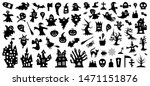 set of silhouettes of halloween ... | Shutterstock .eps vector #1471151876
