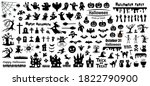 set of silhouettes of halloween ... | Shutterstock .eps vector #1822790900