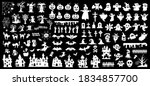 set of silhouettes of halloween ... | Shutterstock .eps vector #1834857700