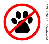 no pets allowed sign. forbidden ... | Shutterstock .eps vector #2145212639