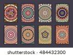 collection retro cards. ethnic... | Shutterstock .eps vector #484432300