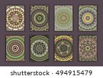 collection retro cards. ethnic... | Shutterstock .eps vector #494915479