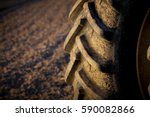 Tractor Tire On Field