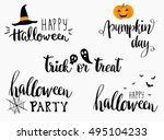 lettering phrases set. greeting ... | Shutterstock .eps vector #495104233