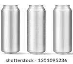 realistic aluminum cans with... | Shutterstock .eps vector #1351095236
