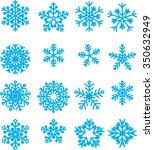 collection of vector snowflakes ... | Shutterstock .eps vector #350632949