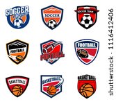 set of soccer football and... | Shutterstock .eps vector #1116412406