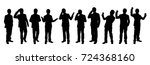 set of business man silhouette... | Shutterstock . vector #724368160