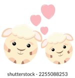Two Cute Romantic Sheep In Love ...