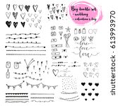 hand drawn doodle set about... | Shutterstock .eps vector #613993970