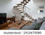 Modern Wooden Stairs With...