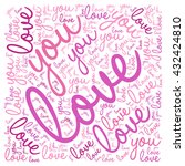 vector letters "love you" text... | Shutterstock .eps vector #432424810
