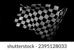 Small photo of Checkered Race Flag. Freeze Motion Wavy closeup fabric fluttering Racing Flags background. Formula One flag car motor sport.