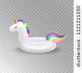 unicorn inflatable swimming... | Shutterstock .eps vector #1121211350