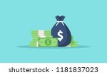 money. dollars banknotes. cash... | Shutterstock .eps vector #1181837023