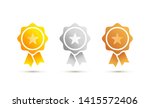 winner medals. award. golden ... | Shutterstock .eps vector #1415572406