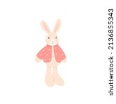 rabbit. bunny toy. isolated on... | Shutterstock .eps vector #2136855343