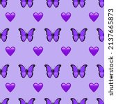 butterfly and heart. seamless... | Shutterstock .eps vector #2137665873