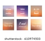 blurred backgrounds set. summer ... | Shutterstock .eps vector #610974503