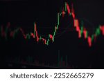 Small photo of Stock trad graphic design for financial investment trade, Forex graph business or Stock graph chart market exchange, Trading crypto currency technical price candlestick with indicator on chart screen