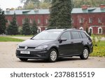 Small photo of Belarus, Minsk -21.10.2023:Volkswagen Golf MK7 combi parked in the parking lot.