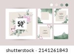 pink and green flower... | Shutterstock .eps vector #2141261843