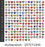 hearts world flags | Shutterstock .eps vector #257271340
