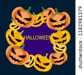 halloween pumpkin vector... | Shutterstock .eps vector #1182981379