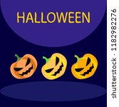 halloween pumpkin vector... | Shutterstock .eps vector #1182982276