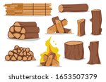 Log And Firewood Vector Cartoon ...