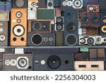 Stacked wall of old Stero speakers