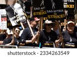 Small photo of Jason Sudeikis joins sag aftra picket line at Rockefeller Center on July 14, 2023