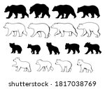set of moms and baby bears.... | Shutterstock .eps vector #1817038769