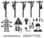 set of electric workers.... | Shutterstock .eps vector #1834277230