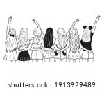 illustration of best friends... | Shutterstock .eps vector #1913929489
