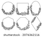 set of floral frames.... | Shutterstock .eps vector #2076362116