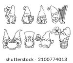 set of irish garden gnomes.... | Shutterstock .eps vector #2100774013