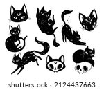 Set Of Mystical Black Cats....