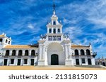 The beautiful and famous Hermitage of El Rocío, a village with streets of sand, a place of pilgrimage to the Virgin of El Rocío. Located in the province of Huelva.
