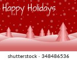 snowy christmas tree seance | Shutterstock . vector #348486536