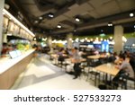 Food court and canteen interior blur abstract background