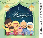 hari raya aidilfitri greeting... | Shutterstock .eps vector #2147274399