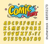 comic retro font set. alphabet... | Shutterstock .eps vector #683552173