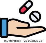 pills vector illustration on a... | Shutterstock .eps vector #2110283123